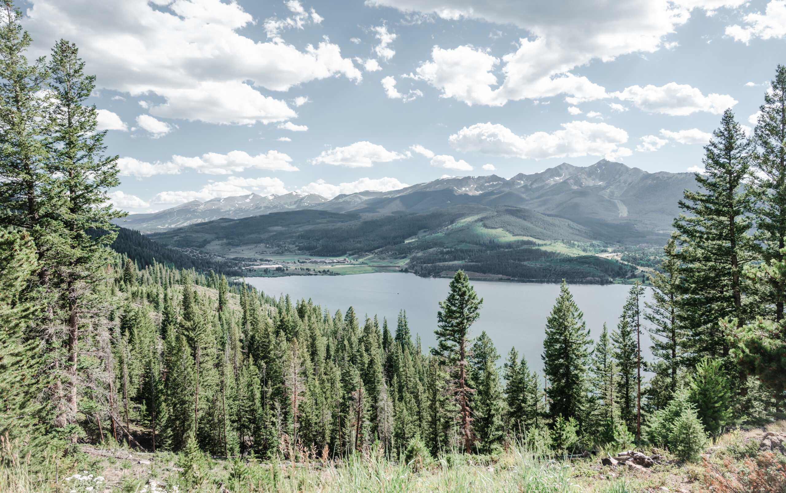 Mountain View with lake.